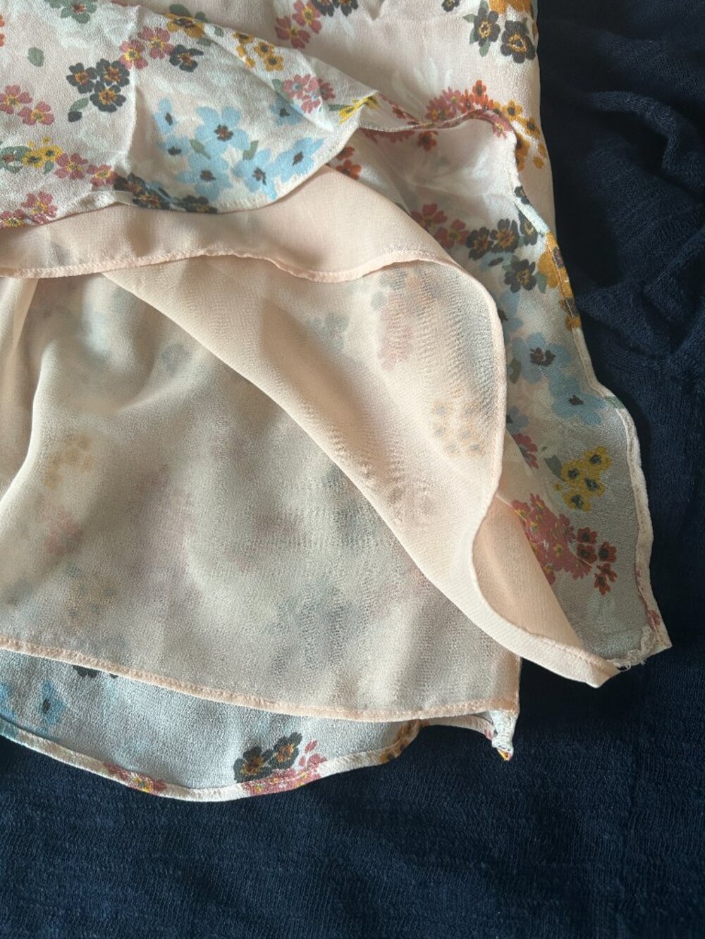 Massimo Dutti Blush Pink Floral Print Chiffon V-Neck Relaxed Top 4 New - Picture 5 of 6